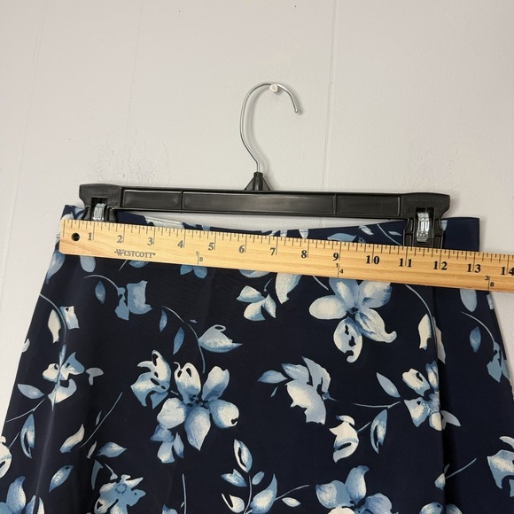 Vintage 90s Jay Jacobs dark blue floral circle mini skirt Small - Picture 5 of 8